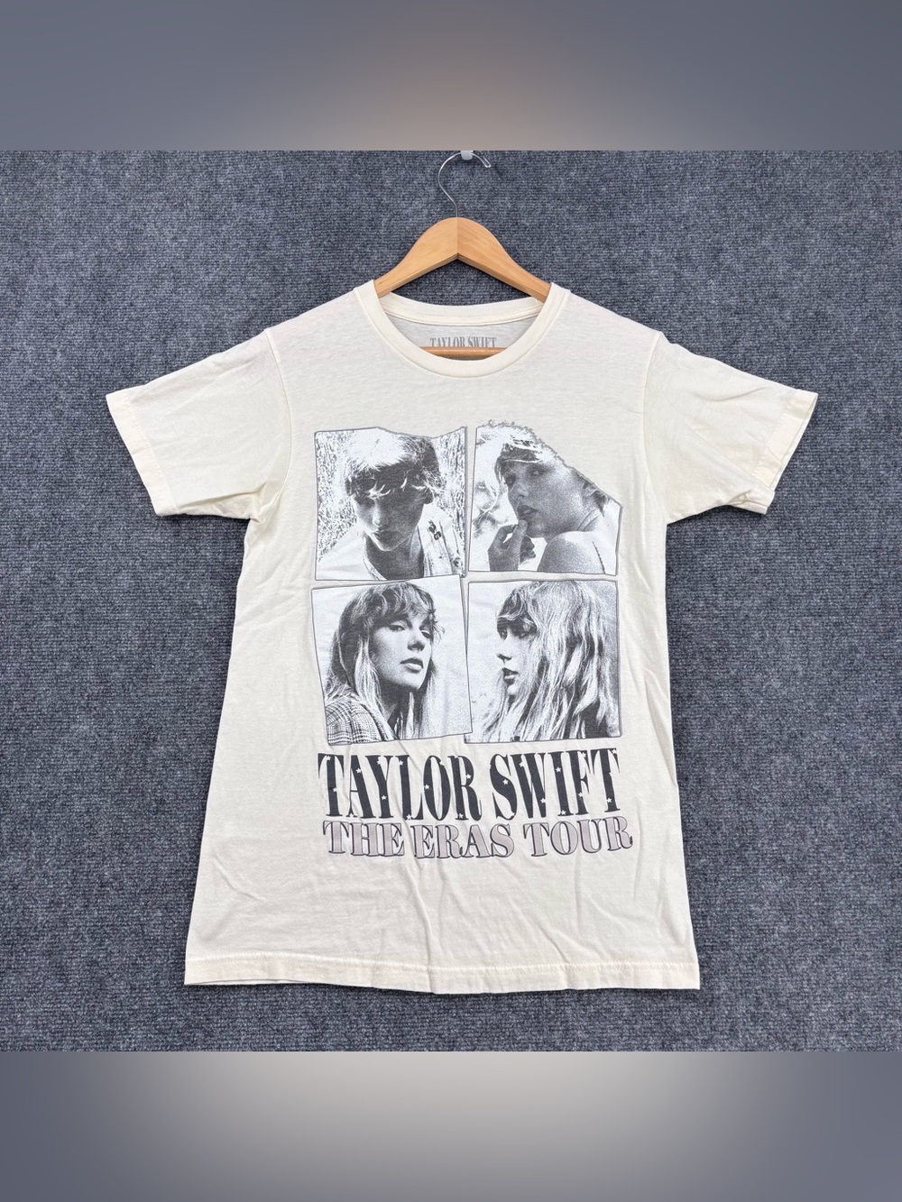Taylor Swift The Eras Tour Folklore Album Crème T Shirt Women’s S 100% Cotton